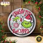 Alabama Crimson Tide Grinch Circle Ornaments Christmas