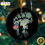 American Bigfoot Christmas Holiday Flat Bigfoot Yard Ornament