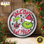 Atlanta Falcons Grinch Circle Ornaments Christmas