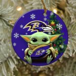 Baltimore Ravens Baby Yoda NFL Ornaments 2022