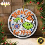 Boise State Broncos Grinch Circle Ornaments Christmas