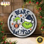 Chicago Bears Grinch Circle Ornaments Christmas