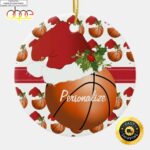 Christmas Sport Basketball Santa Hat Ceramic NBA Christmas Ornaments