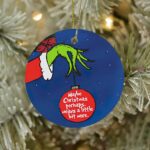 Christmas Wreath Grinch And Max 2022 Grinch Arm Holding Ornament