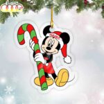 Custom Name Mickey Mouse With Candy Christmas Ornament Hanging