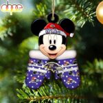 Custom Name NFL Baltimore Ravens Football Team Mickey Mouse Glove Christmas Ornament