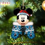 Custom Name NFL Carolina Panthers Football Mickey Mouse Glove Christmas Ornament