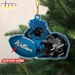 Custom Name NFL Carolina Panthers Merry Christmas Ornament Decoration