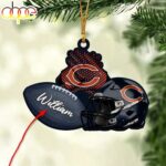 Custom Name NFL Chicago Bears Merry Christmas Ornament Decoration