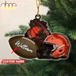 Custom Name NFL Cleveland Browns Merry Christmas Ornament Decoration