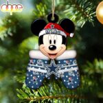 Custom Name NFL Dallas Cowboys Football Mickey Mouse Glove Christmas Ornament