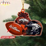 Custom Name NFL Denver Broncos Merry Christmas Ornament Decoration