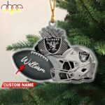 Custom Name NFL Las Vegas Raiders Merry Christmas Ornament Decoration