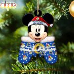 Custom Name NFL Los Angeles Rams Football Team Mickey Mouse Glove Christmas Ornament