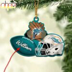 Custom Name NFL Miami Dolphins Merry Christmas Ornament Decoration