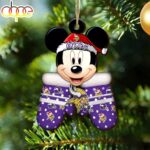 Custom Name NFL Minnesota Vikings Football Mickey Mouse Glove Christmas Ornament