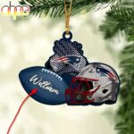 Custom Name NFL New England Patriots Merry Christmas Ornament Decoration