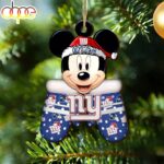 Custom Name NFL New York Giants Football Mickey Mouse Glove Christmas Ornament