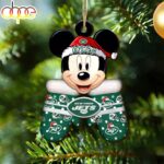 Custom Name NFL New York Jets Football Team Mickey Mouse Glove Christmas Ornament