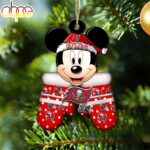 Custom Name NFL Tampa Bay Buccaneers Football Mickey Mouse Glove Christmas Ornament