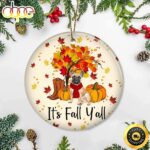 Frenchie It’s Fall Y’all Thanksgiving Ornament Circle Ornament, Gifts For Christmas Tree Decor