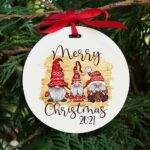 Gnome Family 2022 Merry Christmas Grinch Christmas Tree Ornament