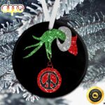 Hippie Sign Grinch Hand Holding Ornament Christmas