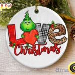 Love Christmas Cute Grinch With Heart Ornament Grinch Christmas Ornament