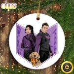 Marvel Hawkeye Clint Barton Kate Bishop & Lucky Marvel Ornament