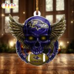 NFL Baltimore Ravens Football Skull Christmas Ornament Hanging Decor