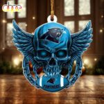 NFL Carolina Panthers Football Skull Christmas Ornament Hanging Decor