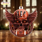 NFL Cincinnati Bengals Football Skull Christmas Ornament Hanging Decor