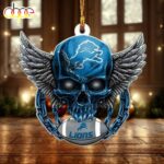 NFL Detroit Lions Football Skull Christmas Ornament Hanging Decor