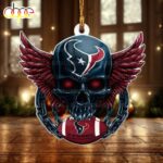 NFL Houston Texans Football Skull Christmas Ornament Hanging Decor