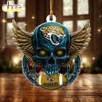 NFL Jacksonville Jaguars Football Skull Christmas Ornament Hanging Decor