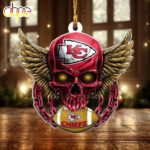 NFL Kansas City Chiefs Football Skull Christmas Ornament Hanging Decor