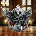 NFL Las Vegas Raiders Football Skull Christmas Ornament Hanging Decor