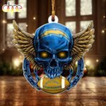 NFL Los Angeles Chargers Football Skull Christmas Ornament Hanging Decor