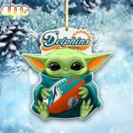 NFL Miami Dolphins Baby Yoda Star Wars Christmas Tree Ornament Decoration