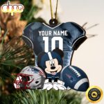 NFL New England Patriots Mickey Mouse Christmas Ornament Custom Your Name And Number