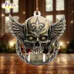 NFL New Orleans Saints Football Skull Christmas Ornament Hanging Decor