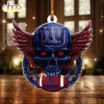 NFL New York Giants Football Skull Christmas Ornament Hanging Decor