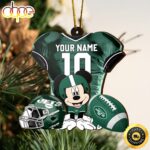 NFL New York Jets Mickey Mouse Christmas Ornament Custom Your Name And Number