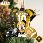 NFL Pittsburgh Steelers Mickey Mouse Christmas Ornament Custom Your Name And Number