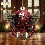 NFL San Francisco 49ers Football Skull Christmas Ornament Hanging Decor