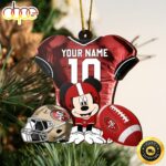 NFL San Francisco 49ers Mickey Mouse Christmas Ornament Custom Your Name And Number