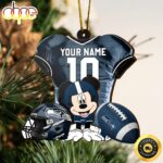 NFL Seattle Seahawks Mickey Mouse Christmas Ornament Custom Your Name And Number