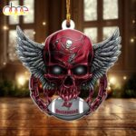 NFL Tampa Bay Buccaneers Football Skull Christmas Ornament Hanging Decor