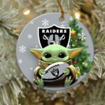 Oakland Raiders Baby Yoda NFL Football Ornaments 2022